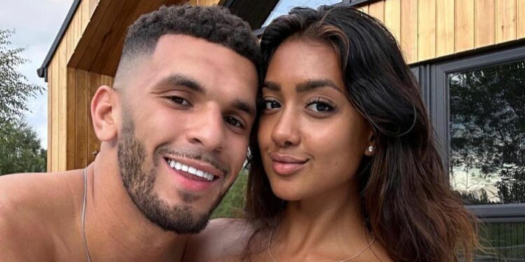 the couple from the show Love Island Kai Fagan and Sanam Harrinanan the couple from the show Love Island Kai Fagan and Sanam Harrinanan