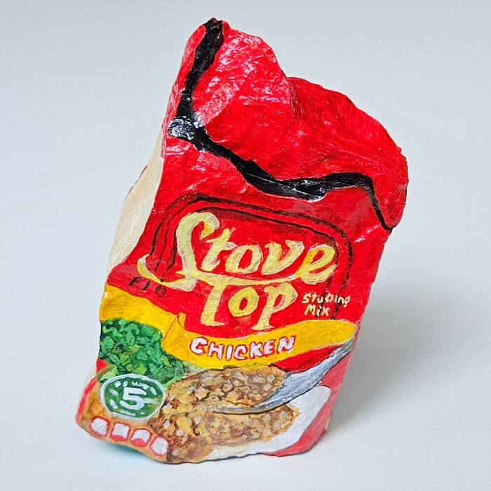 40 Colorful Stone Creations By This Artist That Turn Rocks Into Iconic Foods And Famous Products