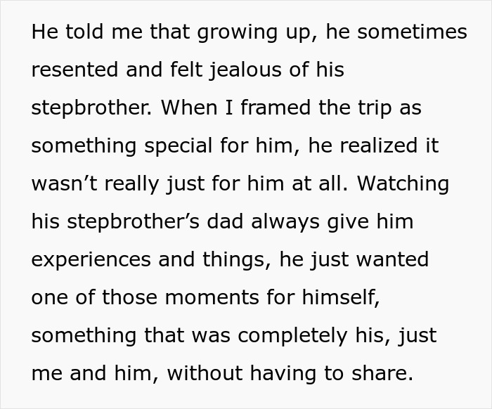 Son Wants To Feel Special By Going On First Vacation With Dad, Refuses To Go If Stepbro Is Going