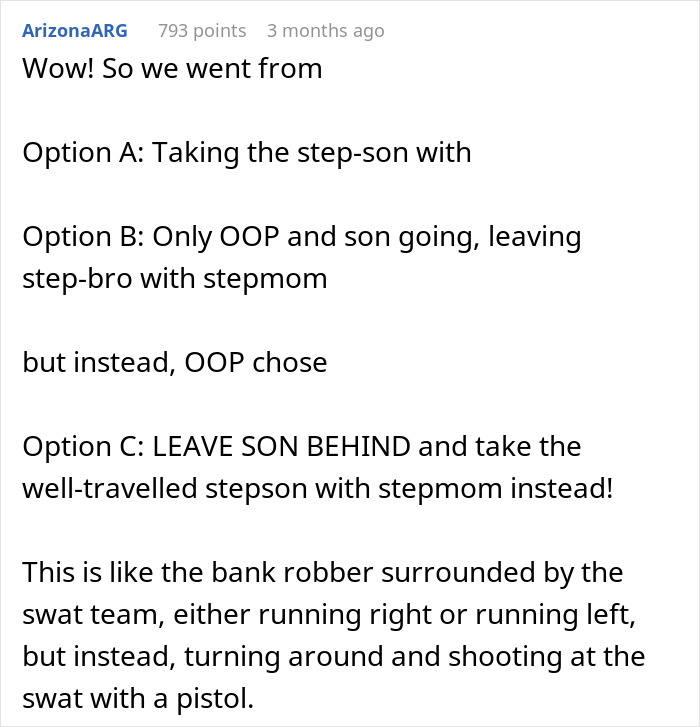 Son Wants To Feel Special By Going On First Vacation With Dad, Refuses To Go If Stepbro Is Going