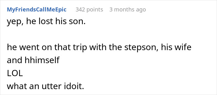 Son Wants To Feel Special By Going On First Vacation With Dad, Refuses To Go If Stepbro Is Going