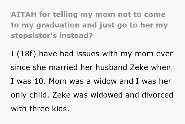 Teen Tired Of Being Second Choice Tells Mom To Skip Her Graduation And Go To Stepdaughter&rsquo;s