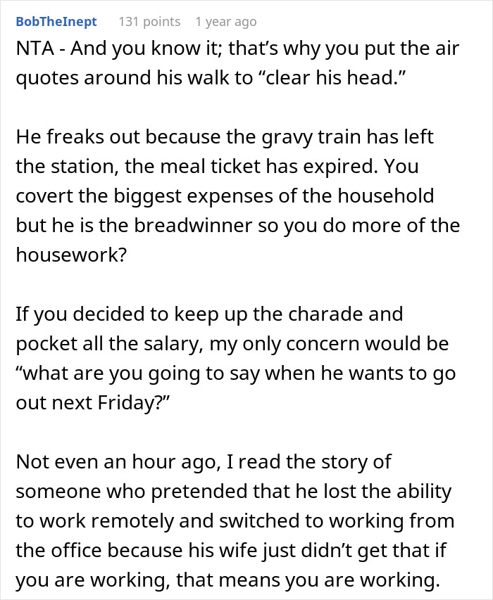 Woman Fakes Quitting Her Job After Husband&rsquo;s Repeated Disrespect, Then Decides To Quit The Marriage Instead