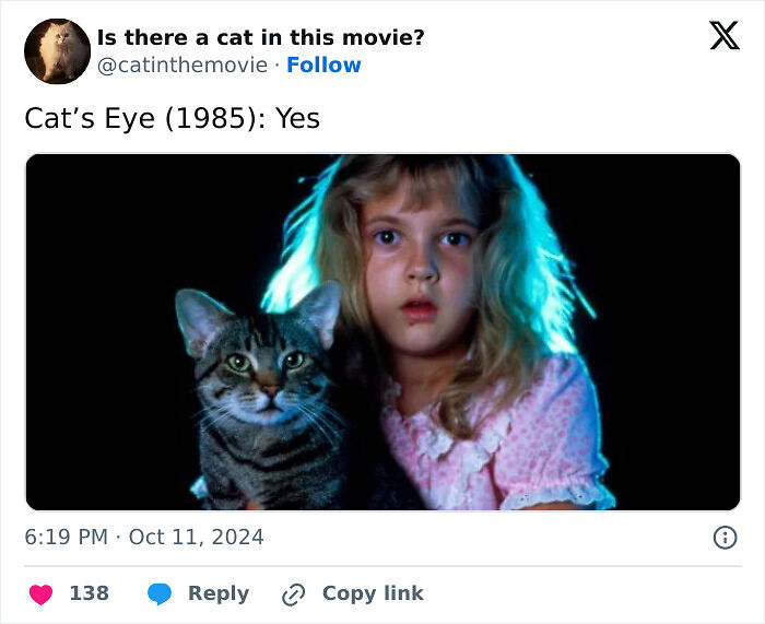 This X Page Tracks Every Cat In Cinema, Here Are 83 You Probably Didn&rsquo;t Notice