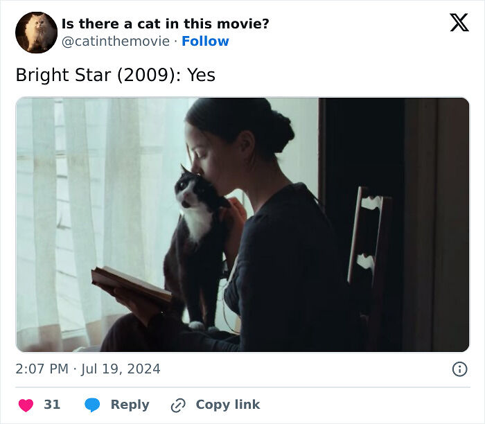 This X Page Tracks Every Cat In Cinema, Here Are 83 You Probably Didn&rsquo;t Notice