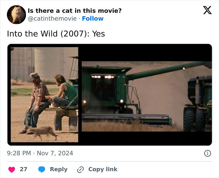 This X Page Tracks Every Cat In Cinema, Here Are 83 You Probably Didn&rsquo;t Notice