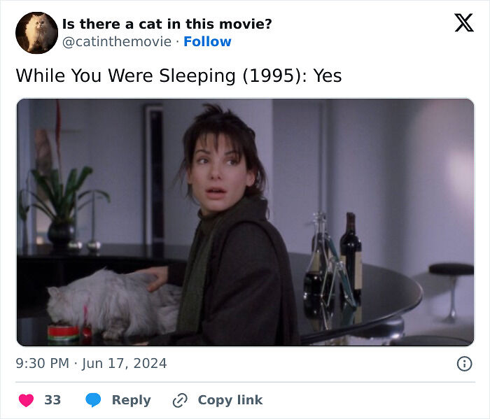 This X Page Tracks Every Cat In Cinema, Here Are 83 You Probably Didn&rsquo;t Notice