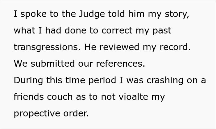 Ex-Wife Enforces Old Restraining Order After Moving Into Guy’s Building, Puts His Home At Risk