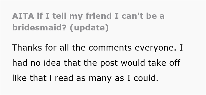 Woman&rsquo;s Post Refusing To Be Childhood Friend&rsquo;s Bridesmaid Blows Up, Stirs Up Major Online Drama