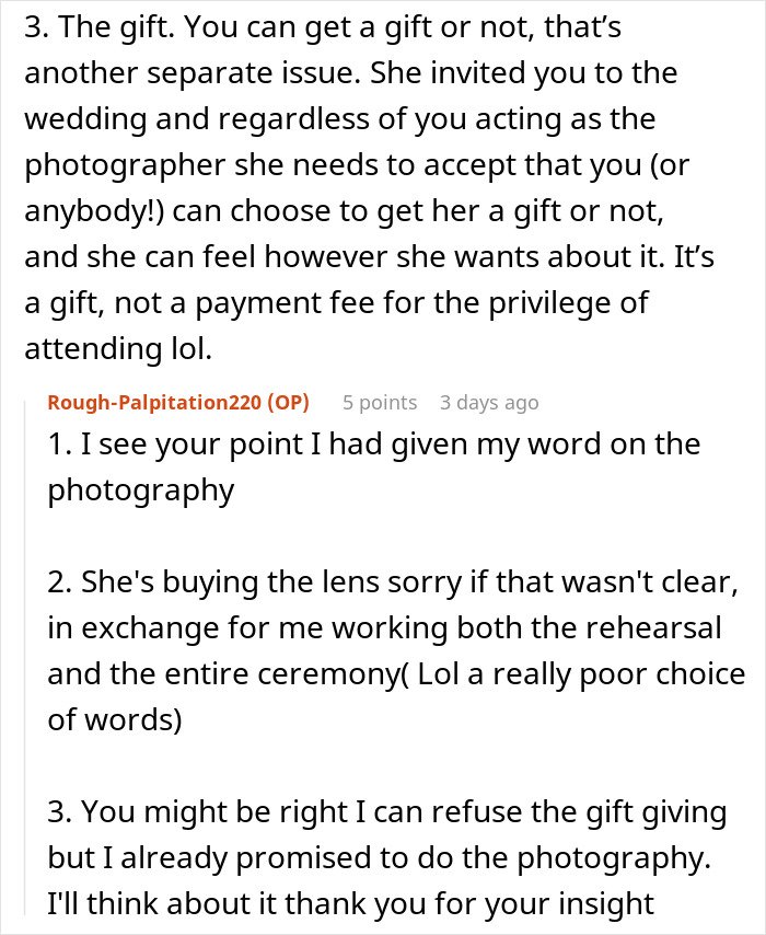 Bride Furious Sibling Refuses To Give Her $500 Wedding Gift After Agreeing To Work For Her For Free