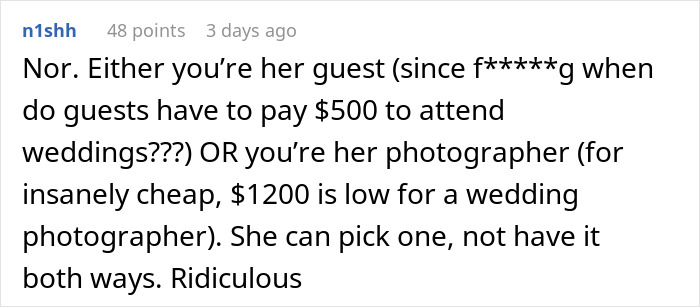 Bride Furious Sibling Refuses To Give Her $500 Wedding Gift After Agreeing To Work For Her For Free