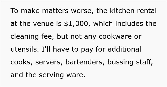 Broke Groom Wastes His Inheritance, Somehow Expects Chef Sis To Cater His Entire Wedding For Free