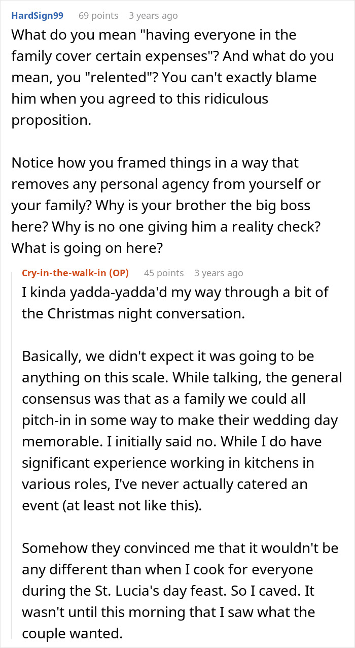 Broke Groom Wastes His Inheritance, Somehow Expects Chef Sis To Cater His Entire Wedding For Free