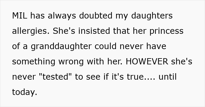 MIL Refuses To Believe Grandkid’s Allergies Are Real, Horrified As Her “Test” Sends The Kid To ER