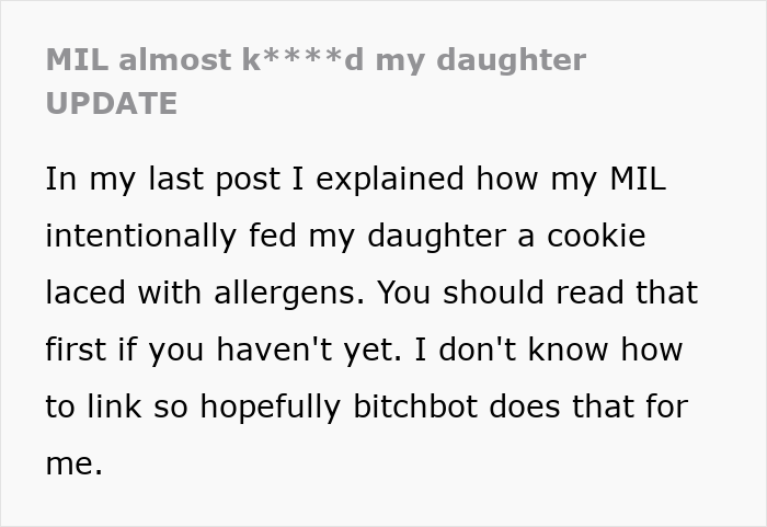 MIL Refuses To Believe Grandkid’s Allergies Are Real, Horrified As Her “Test” Sends The Kid To ER