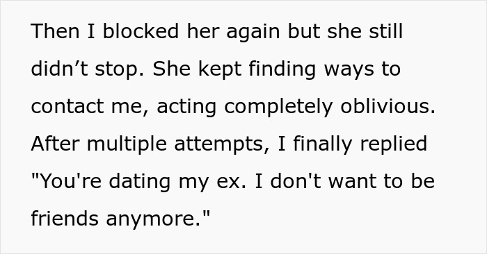 Woman Horrified As “Friend” Dates Her Ex, Loses It As She Gets Harassed For Blocking The “Friend”