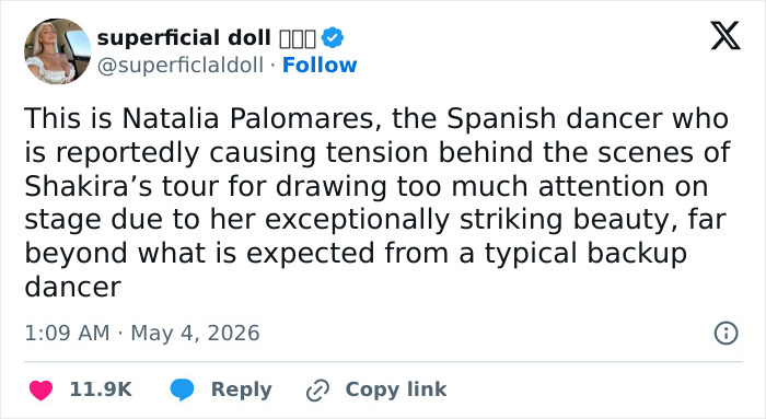Shakira’s Backup Dancer Reportedly Causing Tension Behind The Scenes With Her “Exceptional Beauty”