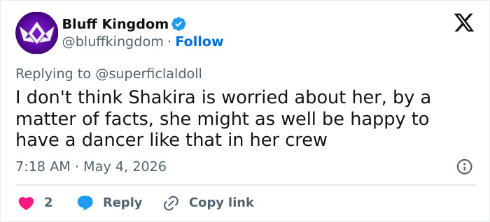 Shakira’s Backup Dancer Reportedly Causing Tension Behind The Scenes With Her “Exceptional Beauty”