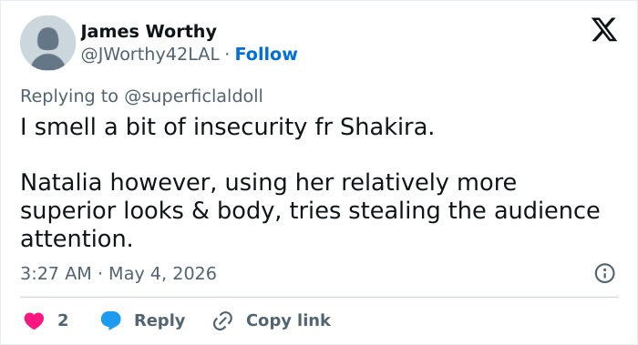 Shakira’s Backup Dancer Reportedly Causing Tension Behind The Scenes With Her “Exceptional Beauty”