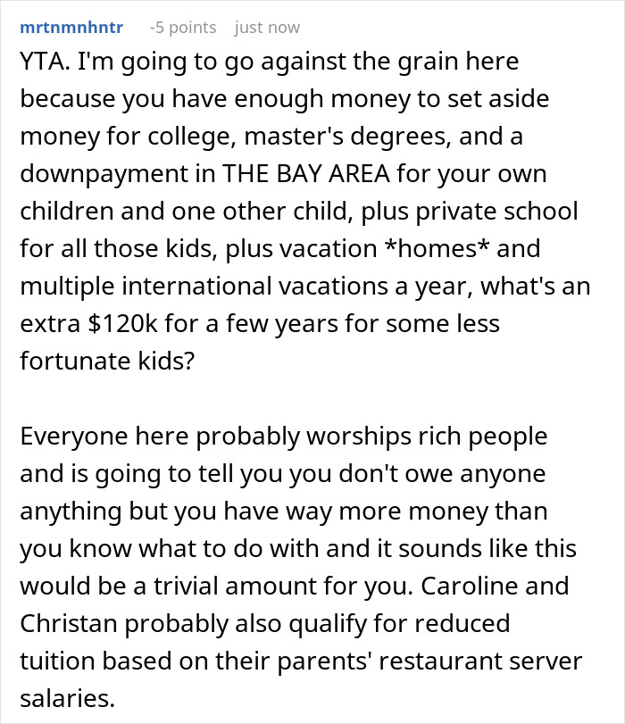 “Preposterous”: Parents Expect Rich Aunt To Pay $120K A Year For Step-Niblings’ School