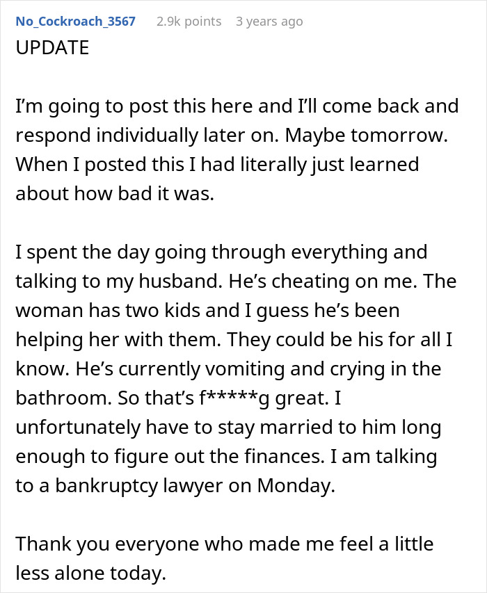 &ldquo;Having A Second Family&rdquo;: Wife&rsquo;s Financial Nightmare Turns Into Something Much Worse