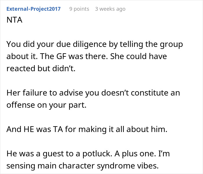 Potluck Dinner Gets Awkward After Dude Gets Mad Nobody Knew About His Food Allergy