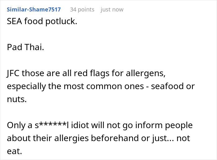 Potluck Dinner Gets Awkward After Dude Gets Mad Nobody Knew About His Food Allergy