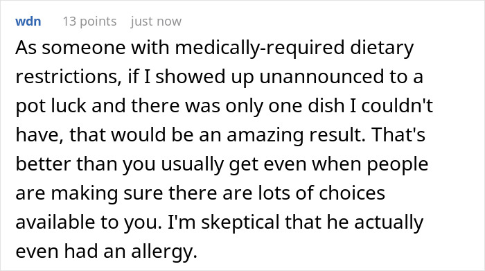 Potluck Dinner Gets Awkward After Dude Gets Mad Nobody Knew About His Food Allergy