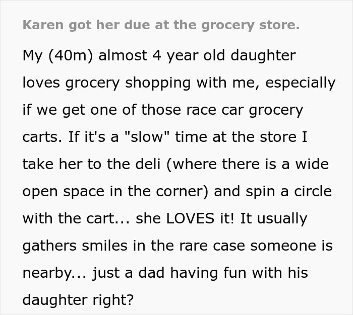 Karen Shames Father And Daughter For Having Fun At The Grocery Store, The Dad Makes Sure To Ruin Her Day