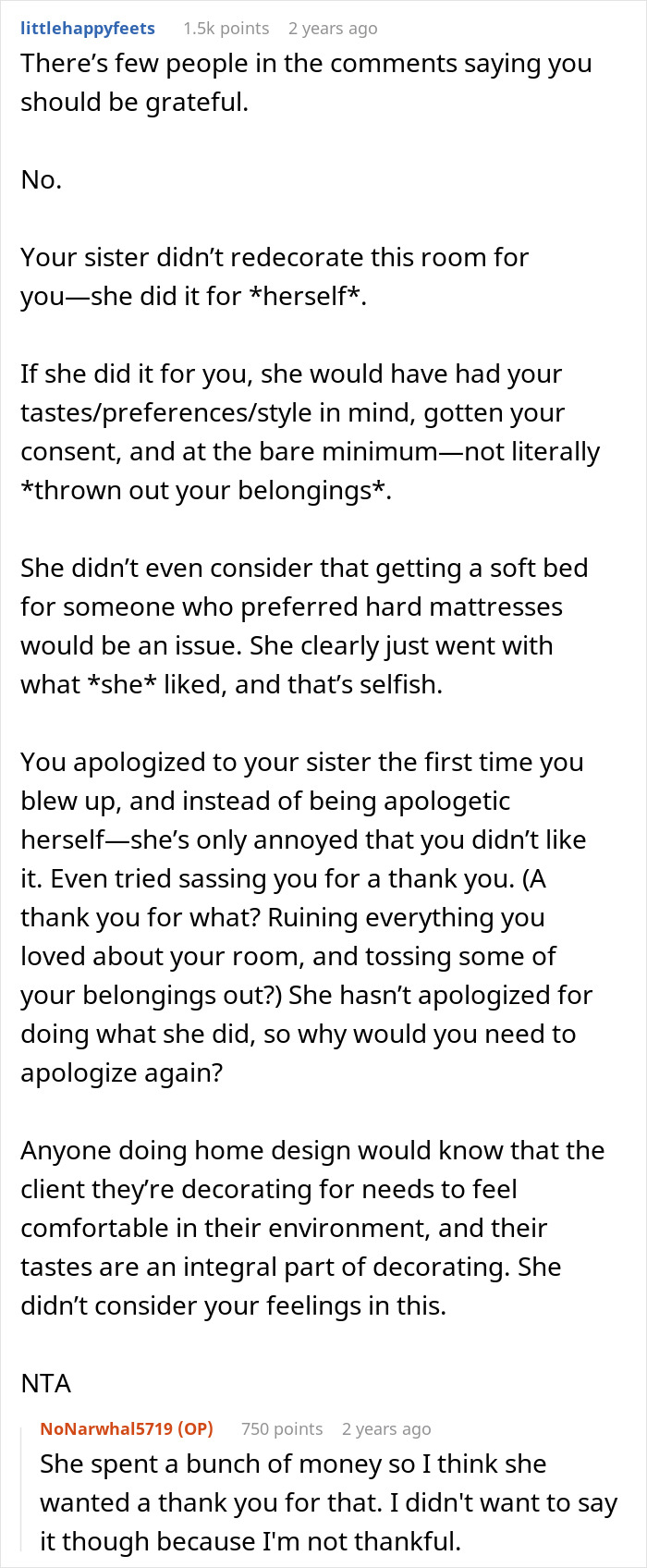 Sister Redecorates Sibling’s Room As A Surprise, Gets Told “I Hate You” When They Come Home