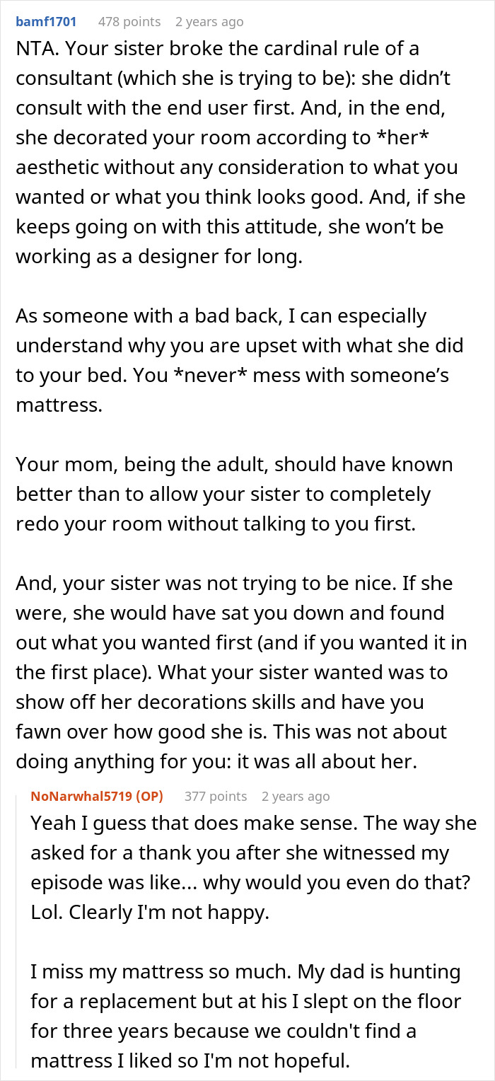 Sister Redecorates Sibling’s Room As A Surprise, Gets Told “I Hate You” When They Come Home
