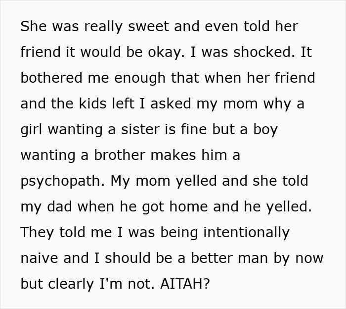 Lonely 16YO Wants A Brother As He Has 5 Sisters, Parents Who Enforced Gender Roles Shame Him For It