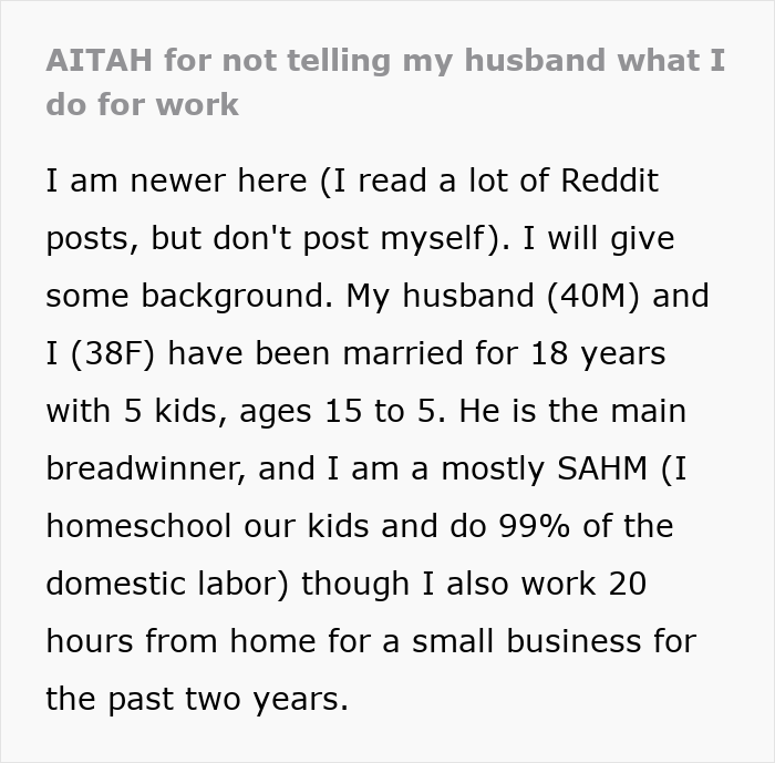 Man Was Never Interested In Wife&rsquo;s Job So She Refuses To Talk About It When He Suddenly Wants To Know