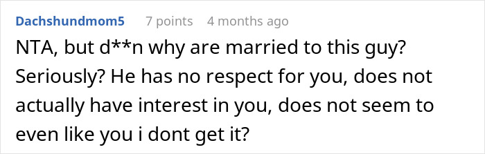 Man Was Never Interested In Wife&rsquo;s Job So She Refuses To Talk About It When He Suddenly Wants To Know