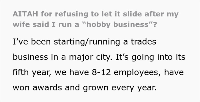 &ldquo;Loser And A Failure&rdquo;: Man Left Deflated After Wife Dismisses His Successful Business As A Hobby
