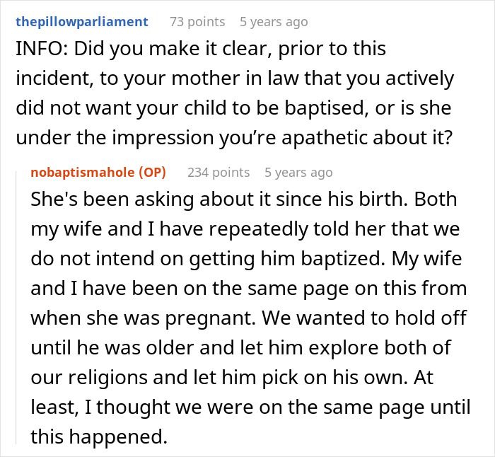 Couple Returns From Trip To Discover MIL Secretly Baptized Their Child, Dad Has Major Meltdown