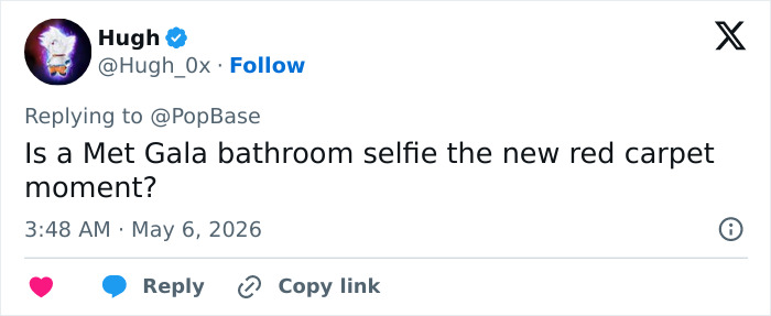 “Yikes”: This Year&rsquo;s Met Gala Bathroom Selfie Is Going Viral For All The Wrong Reasons