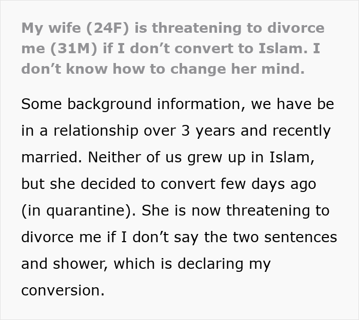 Wife Jumps From Conversion To Divorce Ultimatum In Days, Husband Calls Her Psychiatrist Wife Jumps From Conversion To Divorce Ultimatum In Days, Husband Calls Her Psychiatrist