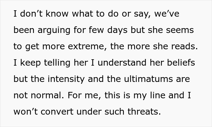 Wife Jumps From Conversion To Divorce Ultimatum In Days, Husband Calls Her Psychiatrist Wife Jumps From Conversion To Divorce Ultimatum In Days, Husband Calls Her Psychiatrist