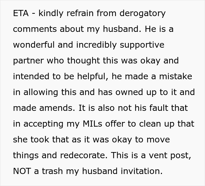 Man Lets Mom Secretly Rearrange House, It Leaves His Wife In Tears, He Realizes He Messed Up Man Lets Mom Secretly Rearrange House, It Leaves His Wife In Tears, He Realizes He Messed Up