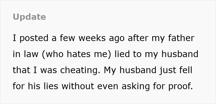 Nasty FIL Calls DIL A Gold Digger And Ruins His Son’s Marriage With Fake Cheating Rumors About Her Nasty FIL Calls DIL A Gold Digger And Ruins His Son’s Marriage With Fake Cheating Rumors About Her