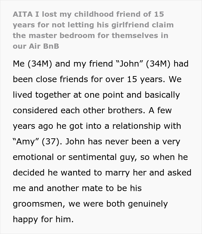 Man Refuses To Give A Separate Room For Friend Just Because His Fiancee Asked,Gets Uninvited From Wedding