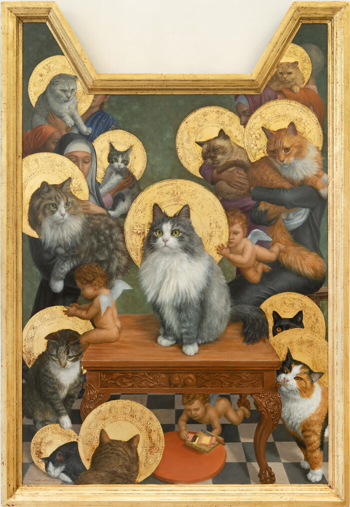20 Cat Artworks By Tokuhiro Kawai That Look Like Lost Portraits From A Fantasy Feline Kingdom