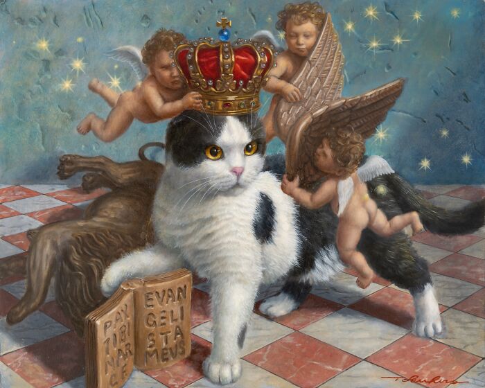 20 Cat Artworks By Tokuhiro Kawai That Look Like Lost Portraits From A Fantasy Feline Kingdom