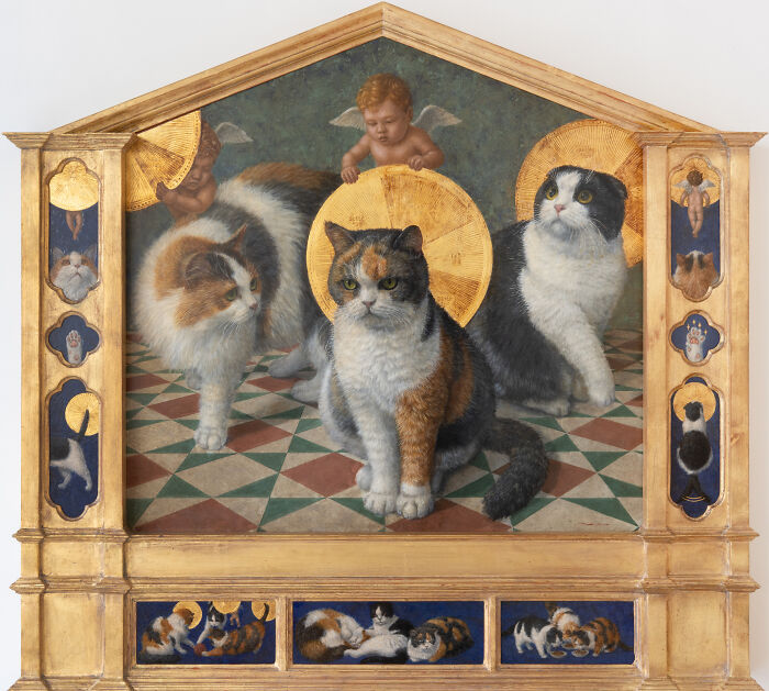 20 Cat Artworks By Tokuhiro Kawai That Look Like Lost Portraits From A Fantasy Feline Kingdom