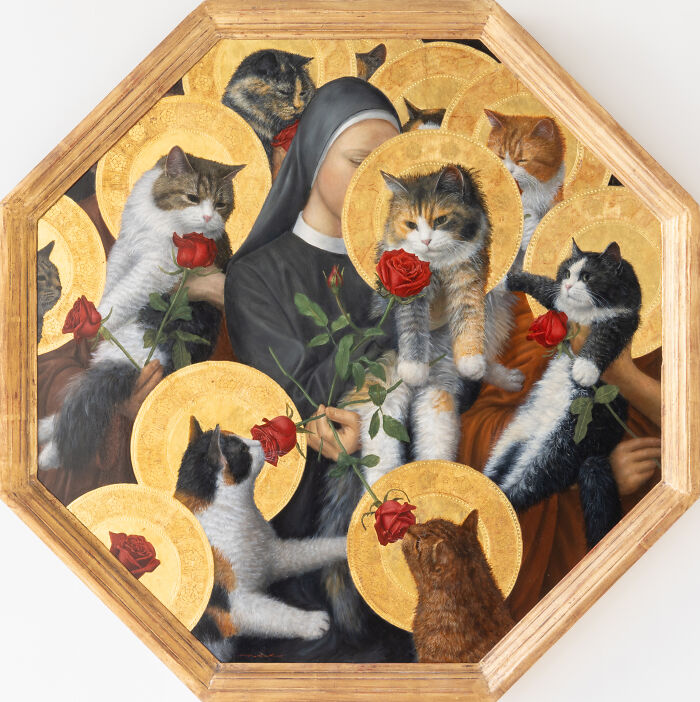 20 Cat Artworks By Tokuhiro Kawai That Look Like Lost Portraits From A Fantasy Feline Kingdom