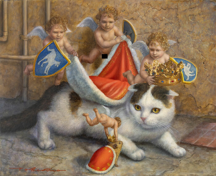 20 Cat Artworks By Tokuhiro Kawai That Look Like Lost Portraits From A Fantasy Feline Kingdom