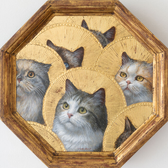 20 Cat Artworks By Tokuhiro Kawai That Look Like Lost Portraits From A Fantasy Feline Kingdom
