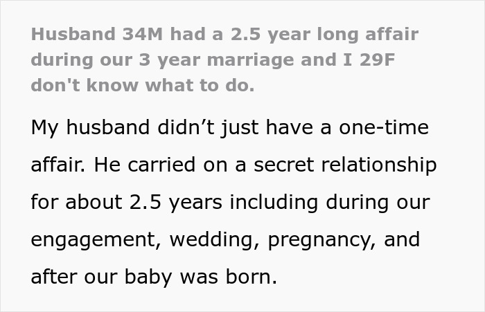 Mistress Exposes Guy’s 2.5-Year-Long Affair, Postpartum Wife Severely Traumatized By The Truth