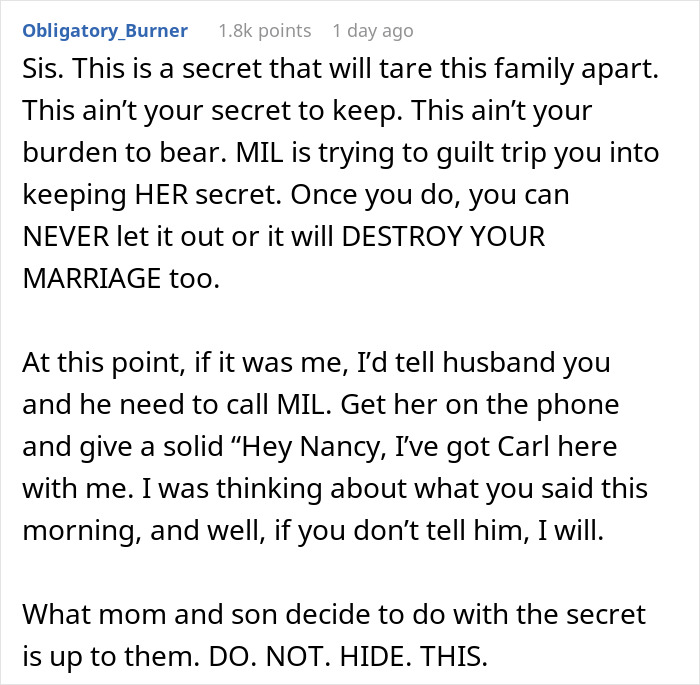Woman Horrified After Learning Sneaky MIL’s 30-Year Secret, Can&rsquo;t Believe Husband Is An Affair Kid